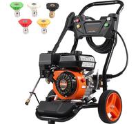 SucceBuy Nettoyeur haute pression à gaz, 3950 PSI 10 l/min, 2,6 GPM, pompe en cuivre, set de 5 buses