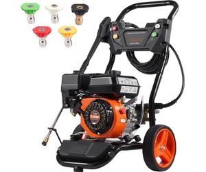 SucceBuy Nettoyeur haute pression à gaz, 3950 PSI 10 l/min, 2,6 GPM, pompe en cuivre, set de 5 buses