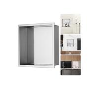 SucceBuy Niche de Douche Encastrée 33,02x33,02cm Murale Double Etagère Scellée Etanche