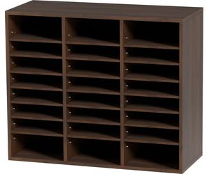 SucceBuy Organiseur littéraire à 24 compartiments, trieur de boîtes aux lettres réglable en bois, 73,7 x 30,5 x 62,1 cm, pour le bureau, la maison, la salle de classe, organisation du bureau de poste,