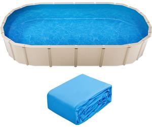 SucceBuy Oval Pool Liner 22 x 12,3 pieds de chevauchement style 52 en hauteur de paroi