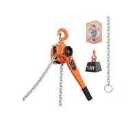 SucceBuy Palan à Chaîne à Levier Manuel Capacité1,5T Avec Crochets Rotatifs 360°