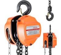 SucceBuy Palan manuel à chaîne avec capacité de charge de 1 T, hauteur de levage de 6 m, chaîne G80, palan robuste pour garages, entrepôts et entretien de machines, orange