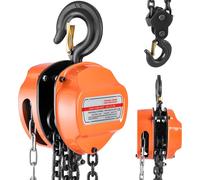 SucceBuy Palan manuel à chaîne avec capacité de charge de 2 tonnes, hauteur de levage de 6 m, chaîne G80, palan robuste pour les garages, les entrepôts et l'entretien des machines, orange