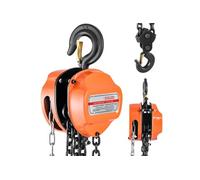 SucceBuy Palan Manuel à Chaîne Capacité 2T Pour Garages Chantiers Entrepôts Orange Acier