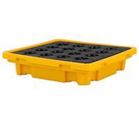 SucceBuy : palette de rétention 670 x 675 x 150 mm, bac de rétention industriel d'une capacité de charge de 700 kg et d'une capacité de 43,2 L, palette à tambour avec fonction de vidange pour 1 fût, p
