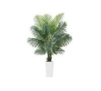 SucceBuy Palmier Artificiel Areca 1,8m en Pot Blanc Fausse Plante pour Décoration