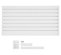 SucceBuy Panneau mural pour outils 1225 x 645 x 20 mm, panneau à lamelles en PVC pour garage, organiseur mural blanc, capacité de charge de 136 kg par panneau, panneau à lamelles avec système d'accoup
