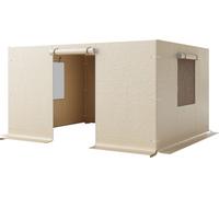 SucceBuy Panneaux latéraux pour pavillons, adaptés aux modèles de 3,1 x 3,62 m, panneaux latéraux en 4 parties en matériau PE avec fenêtres en filet, couverture de rechange, pavillons non inclus