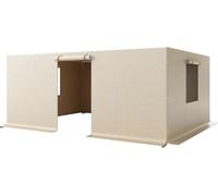 SucceBuy Paroi latérale pour pavillons, convient pour les modèles de 3,6 x 4,8 m, couverture d'hiver en 4 parties en matériau PE robuste, couverture extérieure résistante aux intempéries avec fenêtres