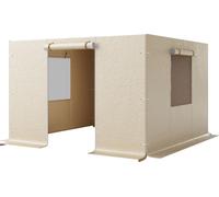 SucceBuy Parties latérales pour pavillons 2,9 x 2,9 m, parois latérales en 4 parties en matériau PE avec fenêtres en filet, couverture de rechange pour pavillons Hardtop, pavillon non compris