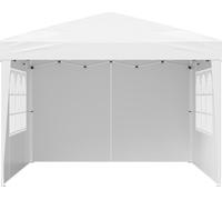 SucceBuy Pavillon pliable 2,95x2,95x2,63m, tente de jardin portable avec parois latérales et fenêtres, réglable en hauteur sur 3 positions, tente pour événements en plein air, protection solaire, blan