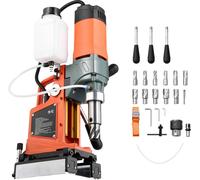 SucceBuy Perceuse magnétique 1400 W avec capacité de perçage de 50 mm, fonctionnement réversible, convient pour les surfaces métalliques, carotteuse électrique avec 11 forets pour les applications ind
