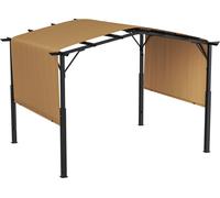 SucceBuy Pergola rétractable d'extérieur 10x10 ft, toit métallique bombé pour terrasse