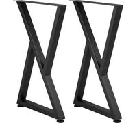 SucceBuy Pieds de table métalliques 28x18 pouces, lot de 2, pieds de table robustes pour bureaux et bancs. Fer forgé, avec patins de sol en caoutchouc, finition mate. Idéal pour les tables à manger DI