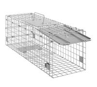 SucceBuy Piège à Cage pour animaux vivants Contrôle des rongeurs pour chats humains Pliant avec poignée pour lapins chats errants écureuils ratons laveur marmotte 42 x 16 x 18 inch
