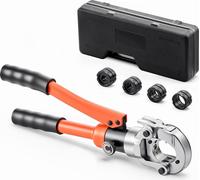 SucceBuy Pince à sertir hydraulique pour tubes en plastique PEX et aluminium, outil de sertissage de tubes avec mâchoires U16, U20, U25, U32 et mallette de transport, idéal pour les travaux de plomber