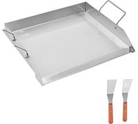 SucceBuy Plaque de cuisson plate en acier inoxydable pour BBQ, ustensiles de cuisine 448x370 mm