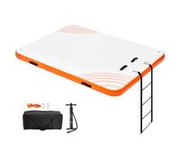 SucceBuy Plateforme Flottante Gonflable Antidérapante avec Échelle Amovible, Île Flottante pour Piscine 6x5ft
