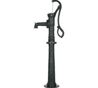 SucceBuy Pompe à balancier antique de style vintage, hauteur de refoulement de 6 m, pompe nostalgique en fonte avec socle surélevé, raccord NPT 1-1/4 pouce, pompe manuelle pour jardin, étang, cour et