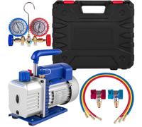 SucceBuy pompe à vide 4CFM 1/4HP cvc A/C réfrigérant à air pompe à vide à palettes rotatives 1 étape 1 Valve jauge de collecteur ca R134a ensemble