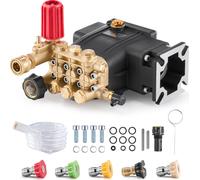SucceBuy Pompe de nettoyage haute pression, 3300 PSI, 2,5 GPM, arbre 3/4 pouce piston triplex horizontal, avec 5 buses, remplacement pour Simpson MorFlex 40224, 40225, 40226, Santoprene