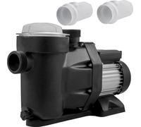 SucceBuy Pompe de piscine 1 CV 19200 l/h 750 W Pompe de piscine encastrée avec moteur à panier tamis pour une eau de piscine propre Pompe de filtration de piscine 1,97 pouce entrée/sortie + 2 tuyaux d