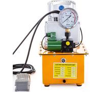 SucceBuy Pompe électrique hydraulique, 750 W, simple effet, 220 V, pédale magnétique, 7 l, groupe hydraulique, vérin