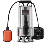 SucceBuy Pompe immergée, 1300W 20000L/H, 10m de câble, interrupteur automatique à flotteur, acier inoxydable et fonte, pour eau sale ou propre, bassins de jardin, piscines, jacuzzis