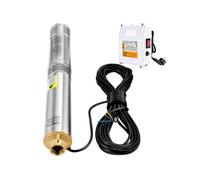SucceBuy Pompe immergée pour puits profonds, 370 W, 230 V, 110 l/min, 44 m de hauteur de refoulement, 20 m de câble, acier inoxydable, IP68 étanche, avec boîtier depour l'industrie, l'irrigation et l'