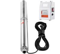 SucceBuy Pompe immergée pour puits profonds 1500 W - débit 9,8 m³/h, hauteur de refoulement 108 m, acier inoxydable - Solution efficace d'approvisionnement en eau