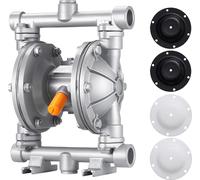SucceBuy Pompe pneumatique à double membrane, 25 L/min, 3/8 pouces entrée & sortie, pompe pneumatique pour le transfert d'huile usagŽe, max. 100 PSI, corps en alliage d'aluminium, convient pour le die