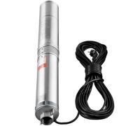 SucceBuy Pompe submersible pour puits profonds, 750 W, 230 V, 60 Hz, débit max. 7,1 m³/h, hauteur de refoulement max. 75 m, avec câble électrique de 9,1 m, pompe à eau en acier inoxydable pour l'indus