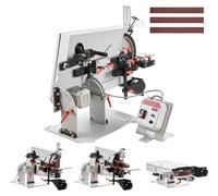 SucceBuy, ponceuse à bande 1500W, appareil de ponçage avec 3 bandes abrasives (1829-2083)x51mm, polissoir à bande réglable de 600 à 6000 tr/min, avec 3 modes et une vitesse de bande allant jusqu'à 32