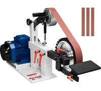 SucceBuy Ponceuse à bande, polisseuse à bande 72 x 2 pouces à vitesse variable et VFD, 1500 W 2 CV machine de polissage et de ponçage équipée de 3 formes de ponçage