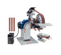 SucceBuy - ponceuse à bande, polisseuse à bande à vitesse Variable avec affûteur de couteaux VFD 1500W, moules de meulage et 3 bandes abrasives 1500W