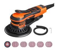SucceBuy ponceuse orbitale aléatoire 350W sans brosse 10000 PRM 6 ponceuse orbitale électrique à vitesse Variable pour le ponçage des détails du travail du bois 350W 6Inch