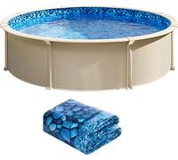 SucceBuy Poolliner rond, 24 pieds, vinyliner unibead, mur de 52 pouces