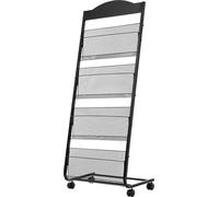 SucceBuy Porte-brochures pliable avec 4 poches, porte-revues mobile, porte-catalogue et porte-livre pour les foires, les bureaux et les expositions