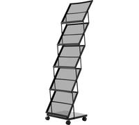 SucceBuy Porte-brochures pliable avec 5 poches, support littéraire mobile pour brochures, catalogues et magazines - idéal pour les foires, les expositions et les bureaux.