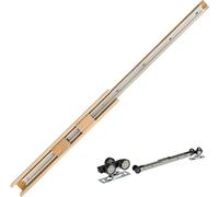 SucceBuy Porte coulissante (915 x 2035 mm) 5 éléments, porte coulissante simple en verre dépoli avec kit d'accessoires, panneau de porte en bois et MDF avec surface hydrofuge pour chambre à coucher, c