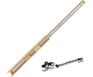 SucceBuy Porte coulissante (915 x 2035 mm) 5 éléments, porte coulissante simple en verre dépoli avec kit d'accessoires, panneau de porte en bois et MDF avec surface hydrofuge pour chambre à coucher, c
