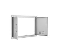 SucceBuy Porte d'Accès Pour Barbecue Double Porte Encastrée en Acier Inoxydable