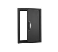SucceBuy Porte d'Accès Pour Cuisine Barbecue Porte Simple Plaque Froide Réversible Noir