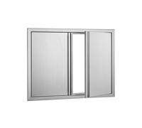 SucceBuy Porte d'Accès Pour Cuisine Extérieure en Inox Double Porte 78,7x60,9x4,5cm
