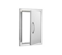 SucceBuy Porte d'Accès Pour Cuisine Extérieure Porte Simple 35,5x50,8x4,6cm en Inox