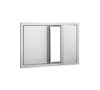 SucceBuy Porte d'Accès Pour Cuisine Extérieure Pour Barbecue71x48,2x4,5cm en Inox