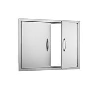 SucceBuy Porte d'Accès Pour Îlot Barbecue Double Porte 78,7x60,9cm Pour Extérieure