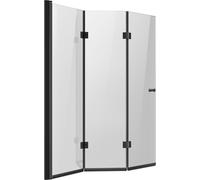 SucceBuy Porte de douche en verre pliante sans cadre pour baignoire, 1295x1422 mm