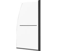 SucceBuy Porte de douche sans cadre pour baignoire, 86,4 cm L x 139,7 cm H, pivotant à 180°, porte en verre noir pour salle de bains